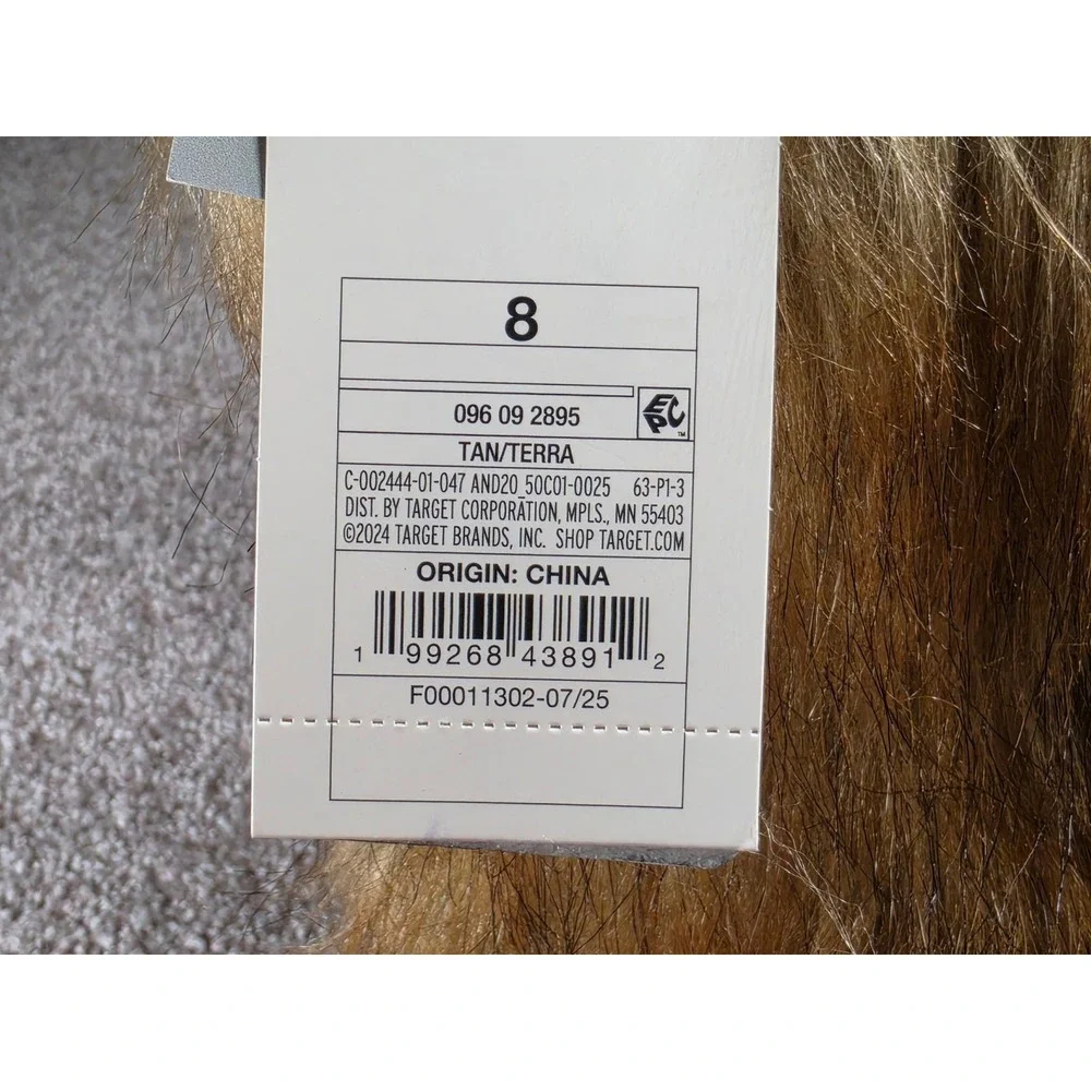 A New Day Womens Faux Fur Memory Foam Platform Boots Tan Terra Size 8 NWT